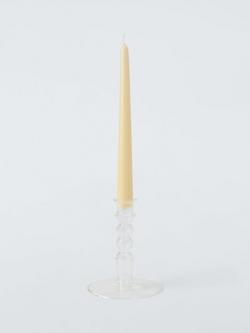 John Lewis Glass Bobbin Candle Holder, H14 cm, Clear - view 2, Clear
