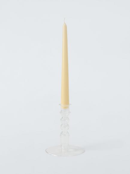 John Lewis Glass Bobbin Candle Holder, H14 cm, Clear - view 2, Clear