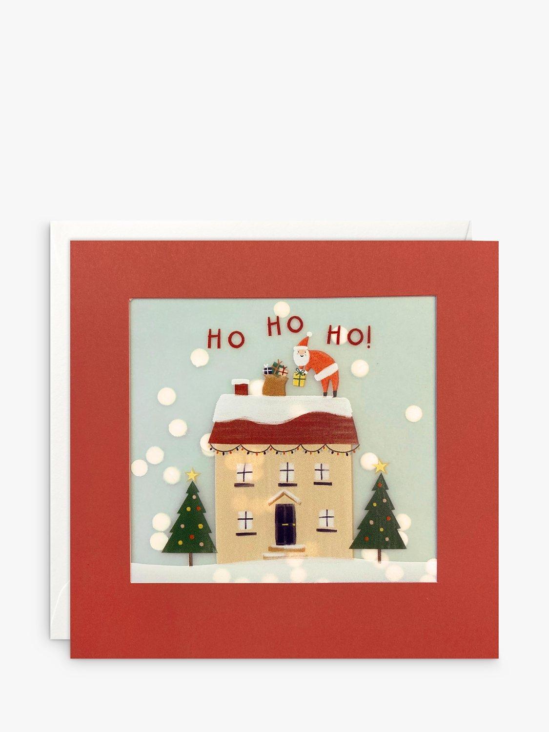 James Ellis Stevens Santa On Roof Paper Shakie Christmas Card