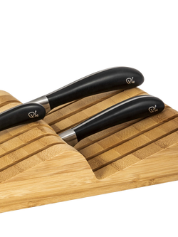 Robert Welch Signature Bamboo Kitchen Knife Drawer Starter Set, 4 Piece - view 2, Stainless Steel