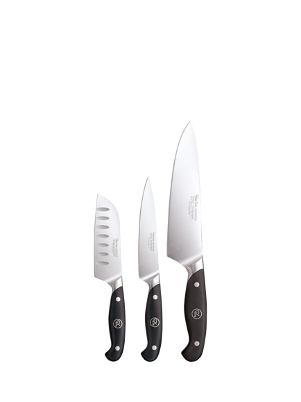 Robert Welch Professional Kitchen Knives Home Chef Set, 3 Piece, Silver