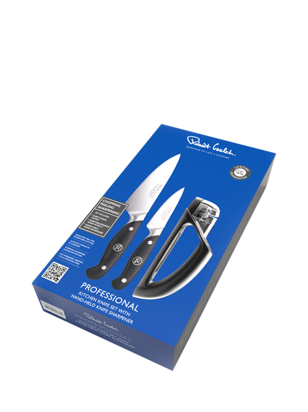 Robert Welch Professional Kitchen Knives with Handheld Knife Sharpener Set, 3 Piece - view 2, 