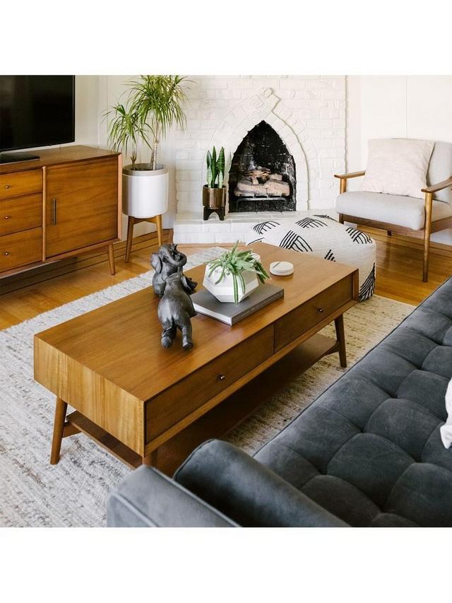West Elm Mid-Century Wood Coffee Table - Acorn