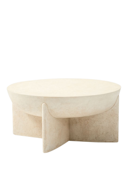 west elm Monti Indoor/Outdoor Lava Stone Coffee Table, White, 