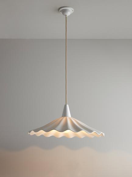 Original BTC Christie Bone China Pendant Ceiling Light, 47cm, Natural, Natural Natural