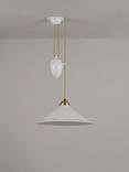 Original BTC Cobb Rise and Fall Bone China Shade Pendant Ceiling Light, Natural