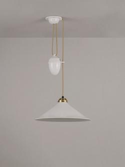Original BTC Cobb Rise and Fall Bone China Shade Pendant Ceiling Light, Natural - view 2, 
