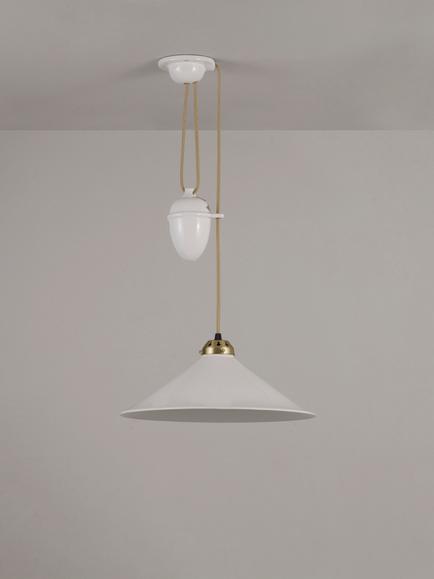 Original BTC Cobb Rise and Fall Bone China Shade Pendant Ceiling Light, Natural - view 2, Natural Natural