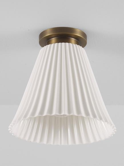 Original BTC Hector Pleat Bone China Shade Ceiling Light, Natural - view 2, Natural Natural