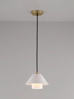 Original BTC Oxford Double Bone China Shade Pendant Ceiling Light, 