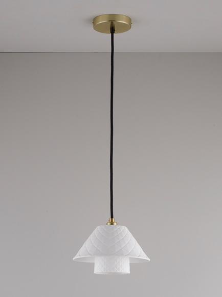 Original BTC Oxford Double Bone China Shade Pendant Ceiling Light - view 2, Natural Natural