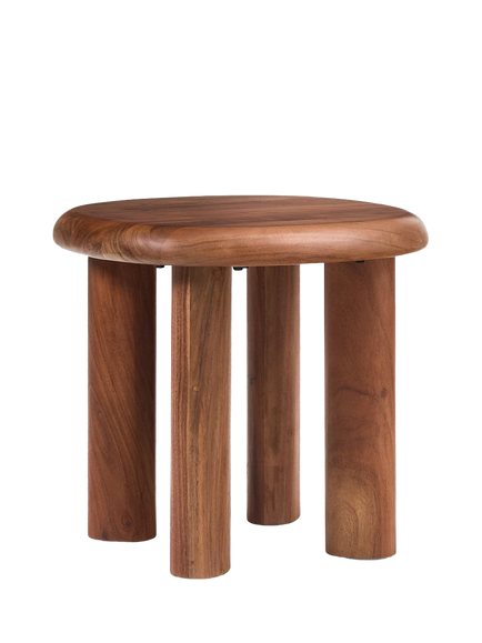 west elm Cannellini Acacia Wood Side Table, Cool Walnut, 