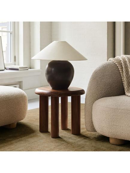 west elm Cannellini Acacia Wood Side Table, Cool Walnut - view 2, 