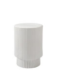 west elm Indoor/Outdoor Fluted Earthenware Side Table, White
