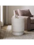 west elm Indoor/Outdoor Fluted Earthenware Side Table, White