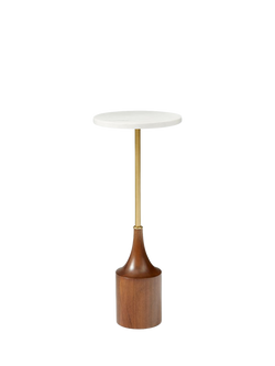 west elm Hudson Drinks Side Table, White/Walnut, 