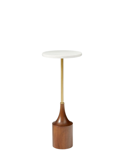 west elm Hudson Drinks Side Table, White/Walnut, 