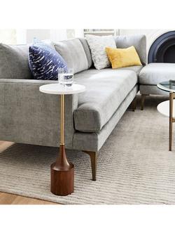 west elm Hudson Drinks Side Table, White/Walnut - view 2, 