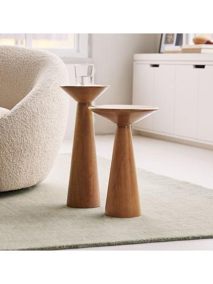 west elm Meyer Mango Wood Side Coffee Table, 53cm, Cool Walnut - view 2, 