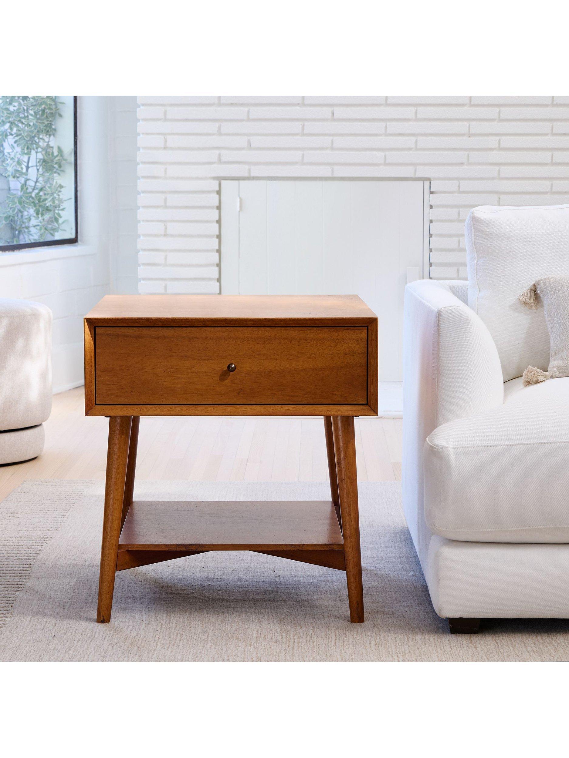 west elm Mid Century Wood Side Table Acorn