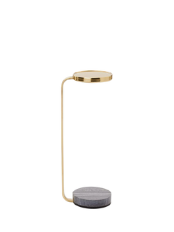 west elm Murray Marble Base Drinks Table, Antique Brass, 