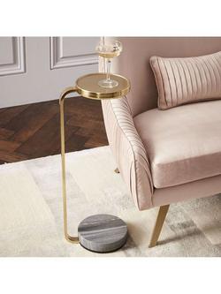 west elm Murray Marble Base Drinks Table, Antique Brass - view 2, 