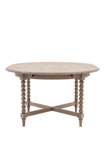 Gallery Direct Bessemer Round Extending Dining Table, Oak, Natural