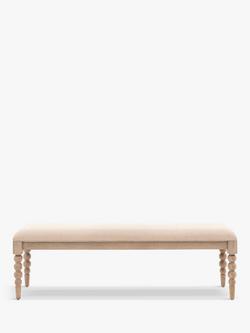 Gallery Direct Bessemer Upholstered Dining Bench, Oak, Natural