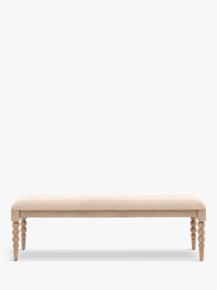 Gallery Direct Bessemer Upholstered Dining Bench, Oak, Natural