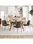 west elm Mid-Century 4-6 Seater Extendable Wood Dining Table, Acorn