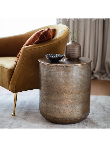 Gallery Direct Pueblo Side Table, Antique Brass - view 2, Antique Brass