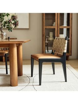 west elm Dunham Dining Chair, Sesame/Black - view 2, Sesame/Black