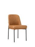 west elm Jack Leather & Metal Dining Chair, Sesame