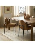 west elm Jack Leather & Metal Dining Chair, Sesame