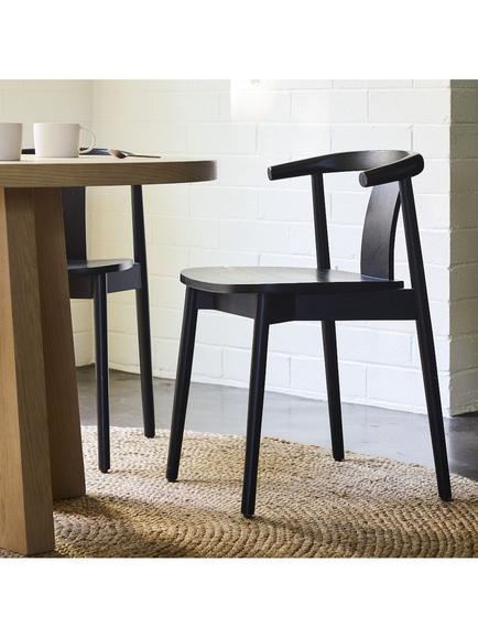 west elm Wingate Dining Chair, Black - view 2, Black
