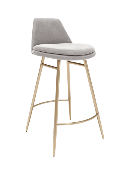 west elm Finley Bar Stool, Dune/Light Bronze, 