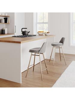 west elm Finley Bar Stool, Dune/Light Bronze - view 2, 