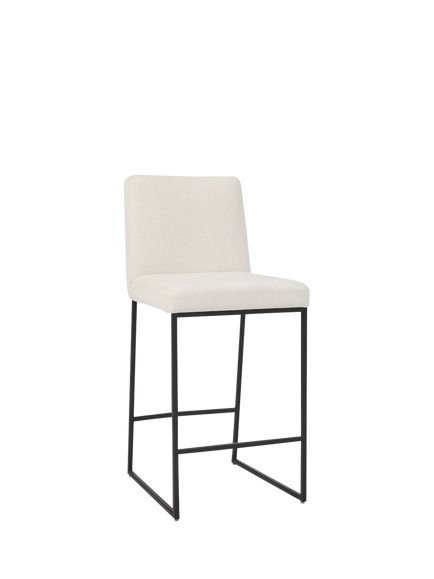 west elm Range Counter Stool, Alabaster/Dark Bronze, 