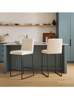 west elm Range Counter Stool, Alabaster/Dark Bronze - view 2, 