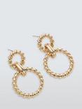 John Lewis Twisted Double Circle Drop Earrings, Gold