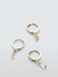 John Lewis Cubic Zirconia Drop Huggie Hoop Earrings, Pack of 3 Pairs, Gold