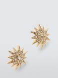 John Lewis Diamante Encrusted North Star Stud Earrings, Gold