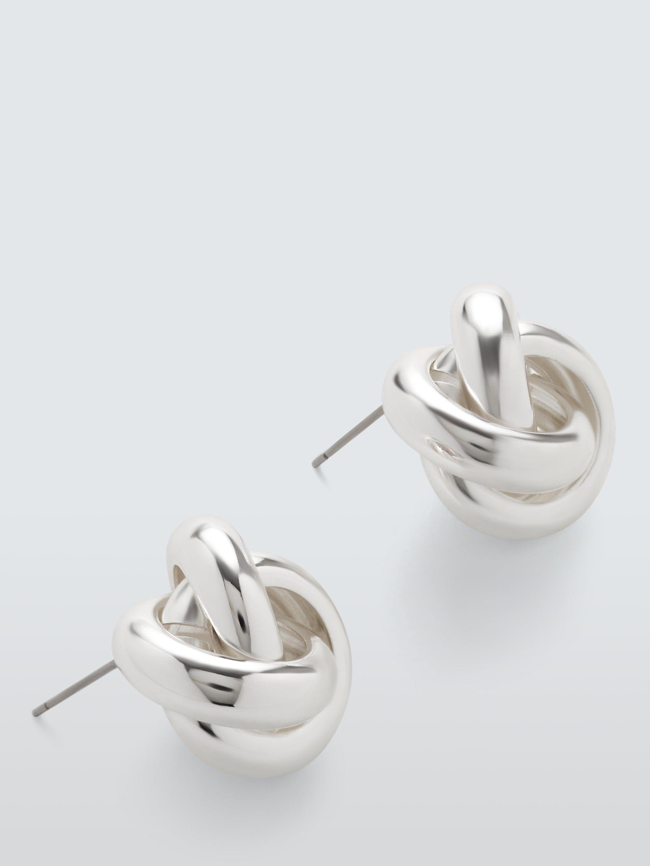 John Lewis Statement Twisted Knot Earrings Silver
