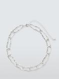 John Lewis Molten Link Statement Short Necklace, Silver