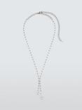 John Lewis Baguette Cubic Zirconia Statement Y Necklace, Silver