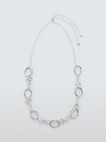 John Lewis Hammered Ovals Chain Necklace, Silver