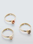 John Lewis Autumn Mix Stone Adjustable Ring, Pack of 3