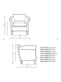 John Lewis Camford Leather Armchair, Dark Leg - view 2, Galveston Black