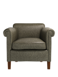 John Lewis Camford Leather Armchair, Dark Leg, Galveston Slate
