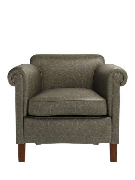 John Lewis Camford Leather Armchair, Dark Leg, Galveston Slate